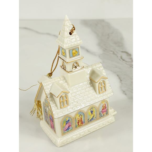 Lenox Church Berkshire Chapel Ornament 4 1/4" Ivory Porcelain 1999 Handcrafted - Picture 10 of 16